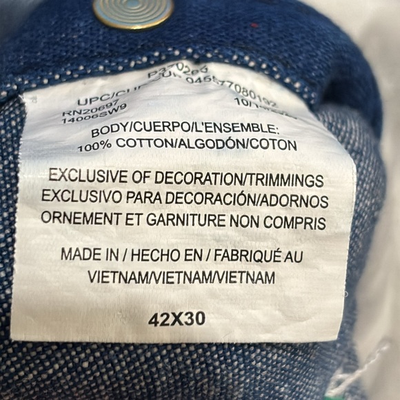 LIBERTY denim bib overalls for men size 42x30 100% Cotton - Picture 10 of 12